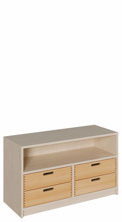 K Schrank 60 x 102 cm, 4 Massivholzschübe/Regal